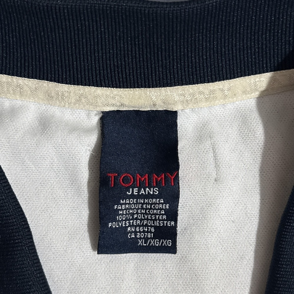 Vintage Tommy Hilfiger Jeans Polo Shirt Mens Size XL Y2K 90s Logo White - Picture 6 of 15